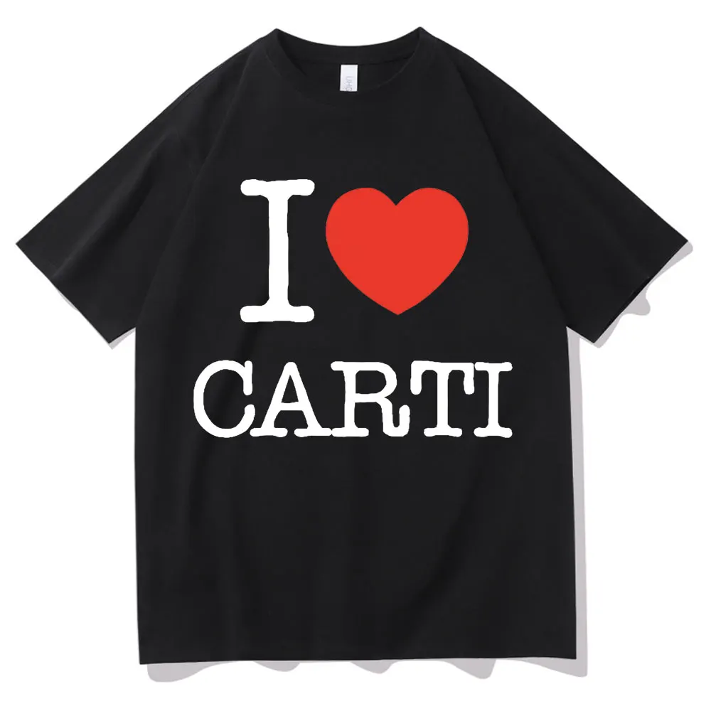 

Playboi Carti Mens Hip Hop Tshirt I Love Carti Print T Shirt Men Women Casual Loose T-shirts Short Sleeve Homme Cotton Tops Tees