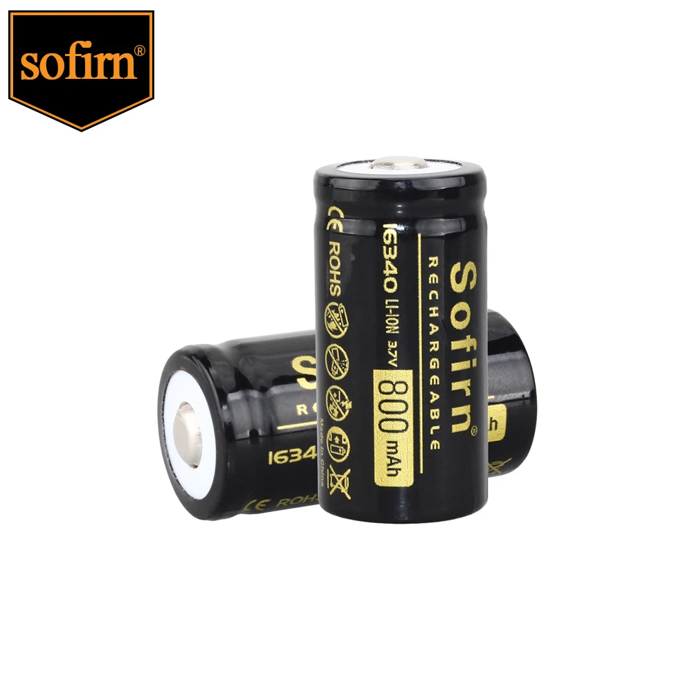 

Sofirn Rechargeable 16340 Battery li-ion Battery 3.7V 800mah 16340 Cell Rechargeable batteries