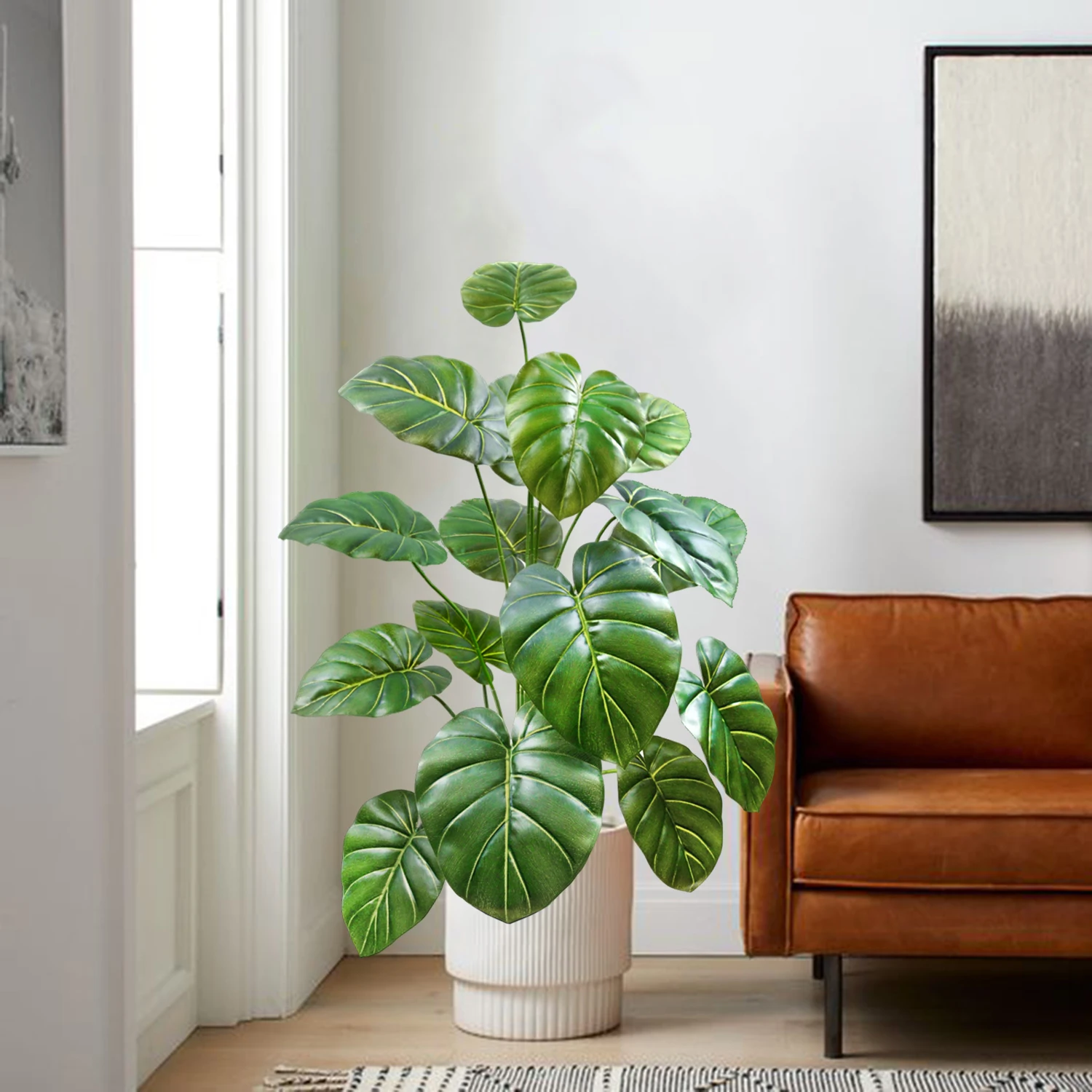 Искусственное украшение дерева монстеры 100 см пластиковые карнавальные листья