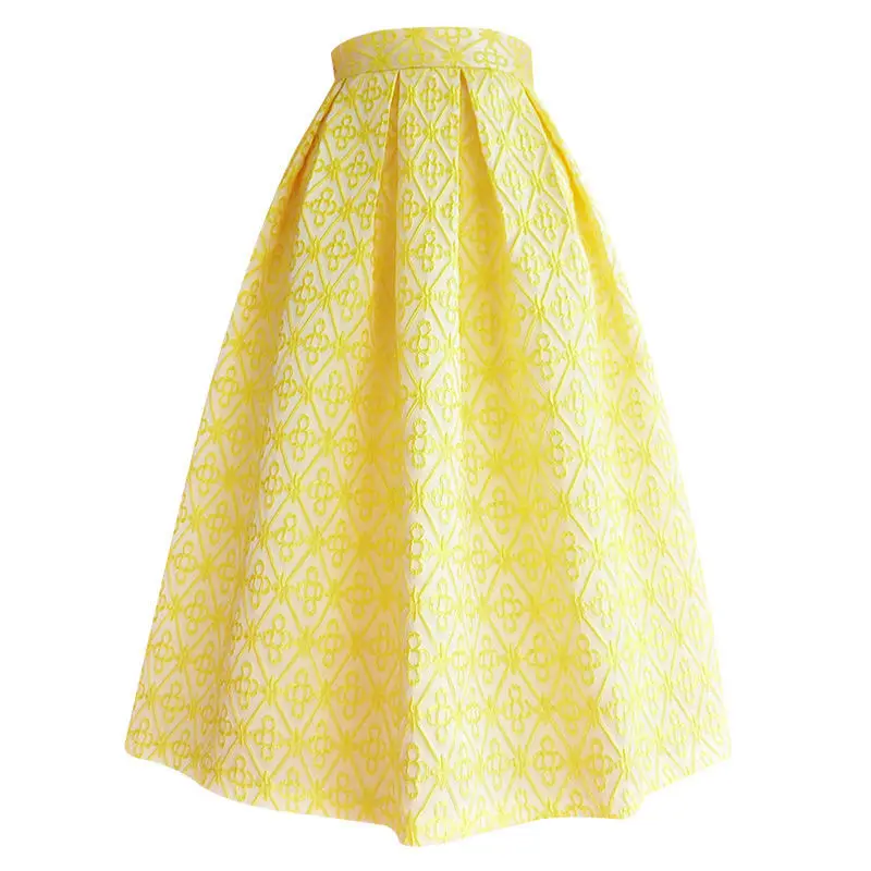 Винтажная элегантная женская юбка в стиле Хепберн жаккардовая длинная