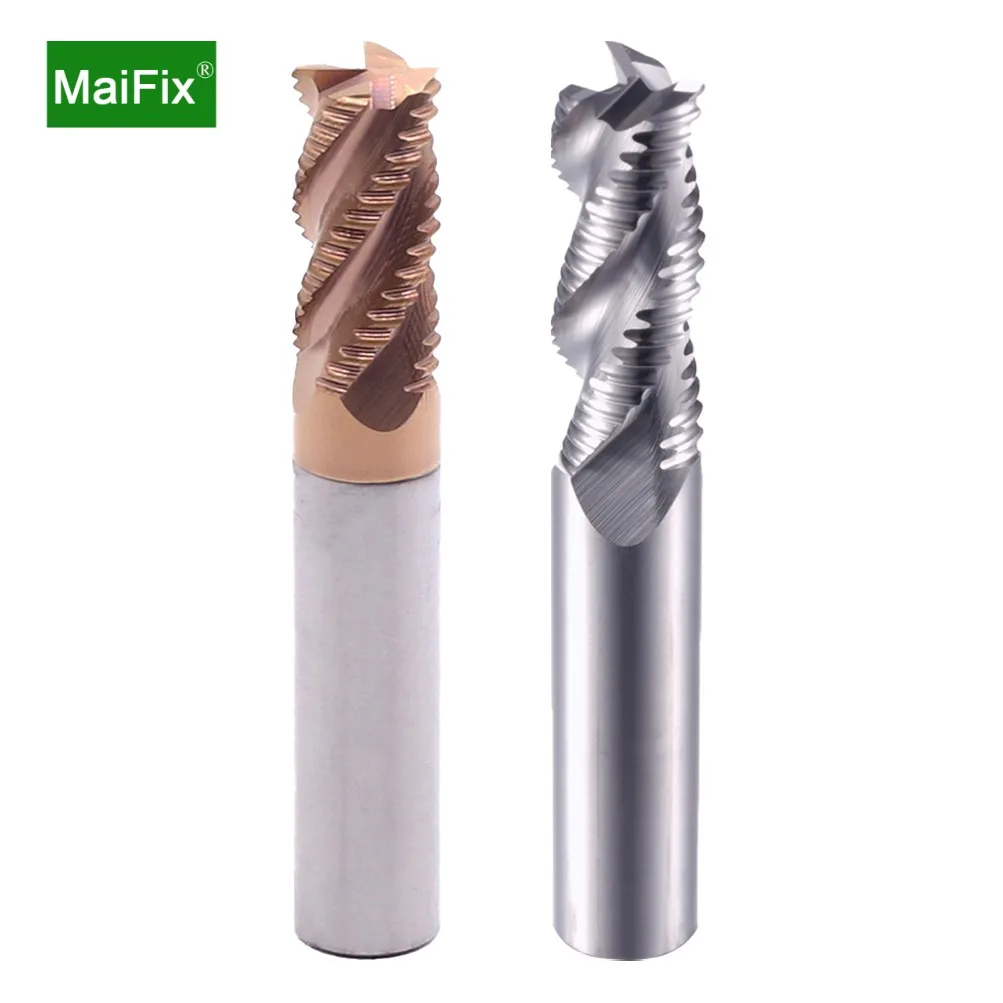 

MaiFix 3 4 Flute Copper Aluminum Stainless Steel Lathe CNC Machining Tungsten Metal Working 8 10 12 MM Milling Cutter