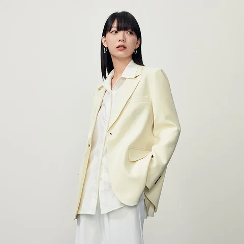 Куртка Semir Женская Осенняя однотонная, универсальный Модный повседневный костюм средней длины, свитер для женщин, 2023