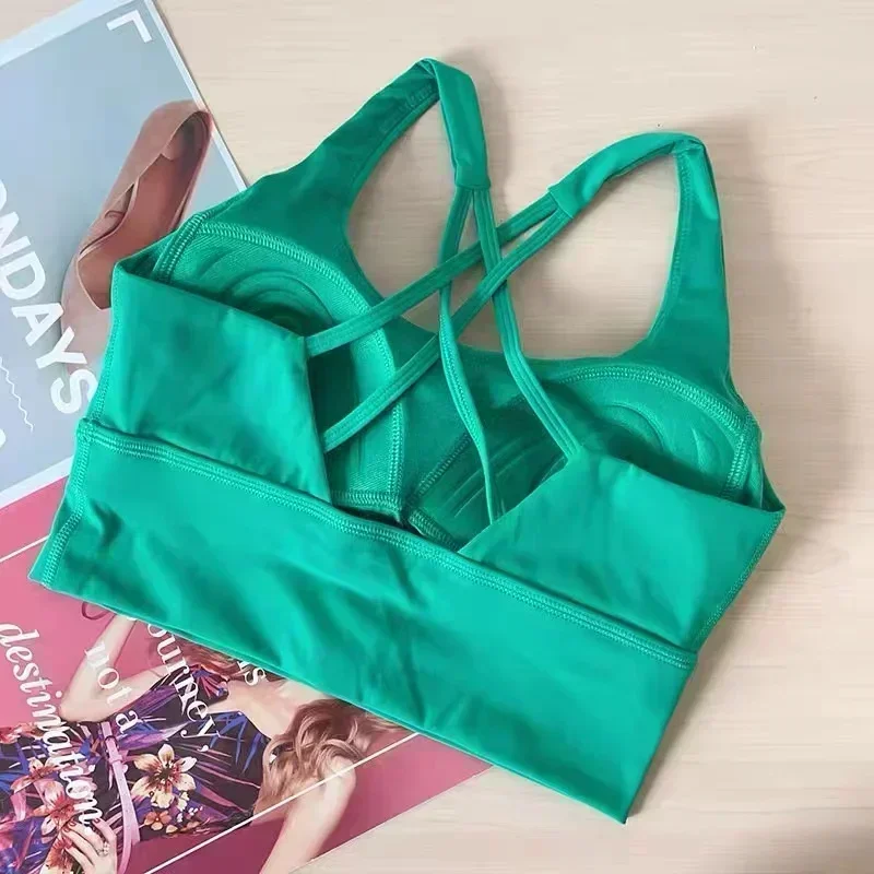 Длинный бюстгальтер Lemon Energy с перекрещивающейся спиной спортивные топы для