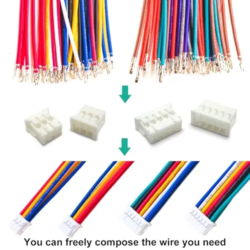 Штекерный Разъем 2 0 мм с предобжимными кабелями 22AWG двухрядный без блокировки