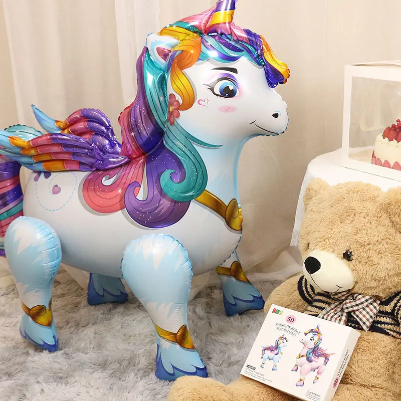 

Cartoon Animation 5D Rainbow Horse Balloon Unicorn Birthday Party Supplies Unicornion One Unicorn Party Babyshower
