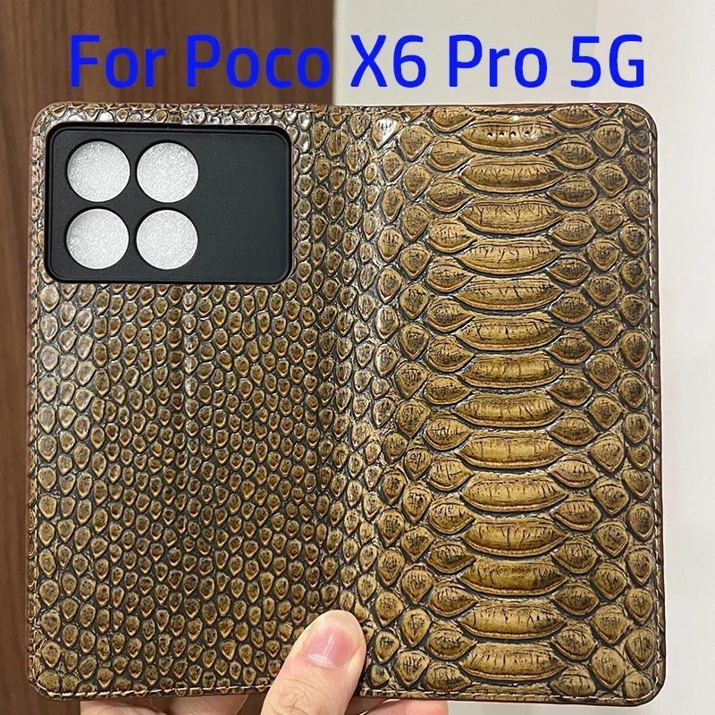 Магнитный чехол-книжка из натуральной кожи для poko Poco X6 X5 X4 Pro Neo чехол телефона PocoX6