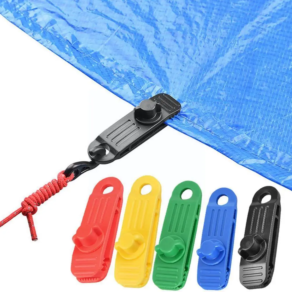 

5pcs Tarpaulin Clip Tent Canopy Clip Buckle Outdoor Wind Mountaineering Clamps Awning 5 Colors Rope Camping Accessories Reu M3q8