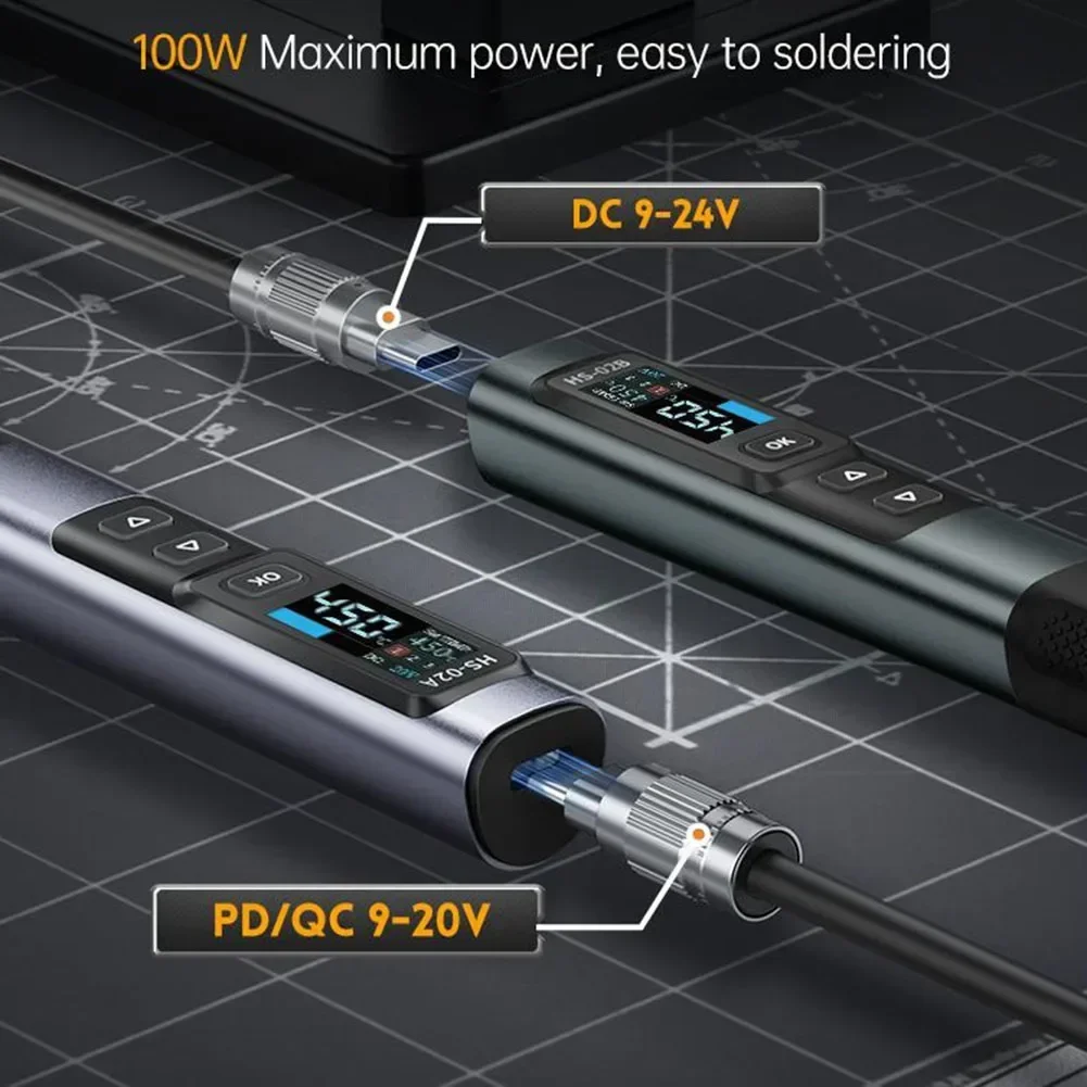 HS-02A для умного паяльника паяльная станция PD100W портативный инструмент ремонта
