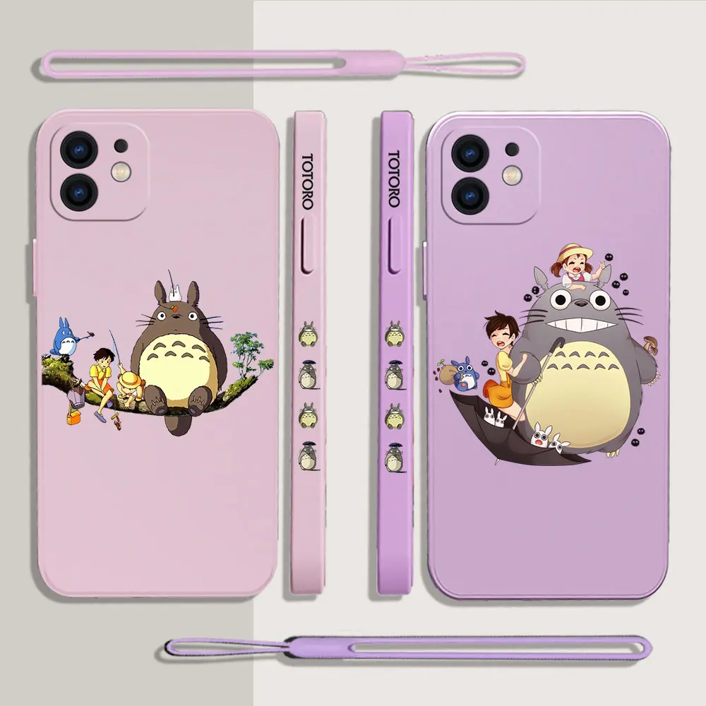 

My Neighbor Totoro Phone Case For Xiaomi Redmi Note 12 11 11T 10 10S 9 Pro Plus 10C 9A 9C 9T K40 K50 K60 4G 5G With Hand Strap