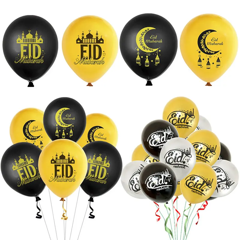 

10pcs 12inch Eid Mubarak Latex Balloons Ramadan Kareem Decorations Ramadan Mubarak Muslim Islamic Festival Balloon Party Decora