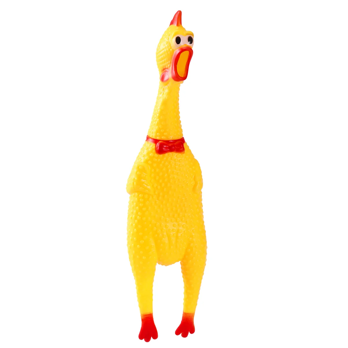 

Chicken Toy Dog Interactive Rubber Hide Yellow Squeaky Pet Seek 34Cm Shrieking Screaming Shrilling Squeeze Squaking Plush