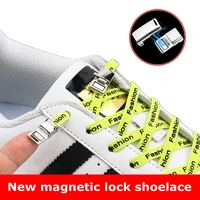 no tie shoe laces elastic metal lock magnetic shoelaces flat letter printing easy installation lazy shoelace fast on and off