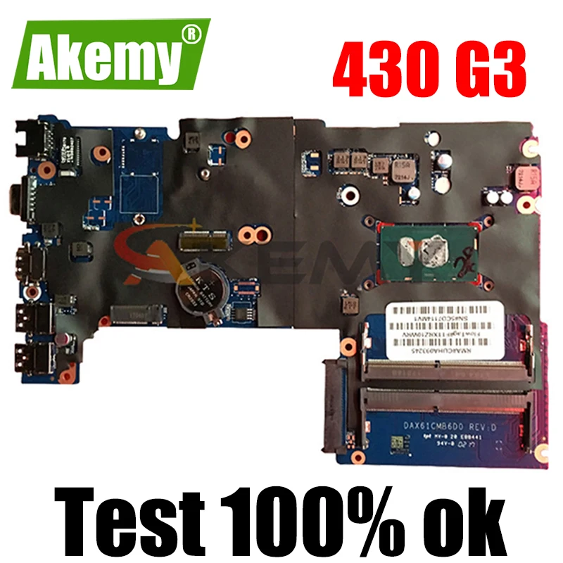 

826376-001 826376-601 For HP 430 G3 440 G3 X61C Laptop motherboard DAX61CMB6C0 DAX61CMB6D0 W/ Dual-core CPU DDR4 100% Fully Test