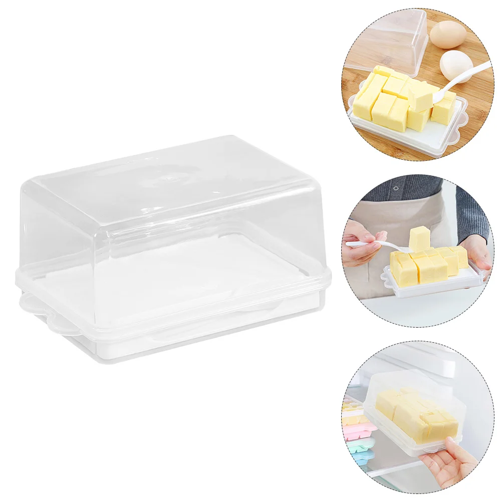 

Butter Cake Storage Box Holder Clear Stand Bread Cheese Cover Plate Base Boxes Crock Transparent Container Serveware Ceramic
