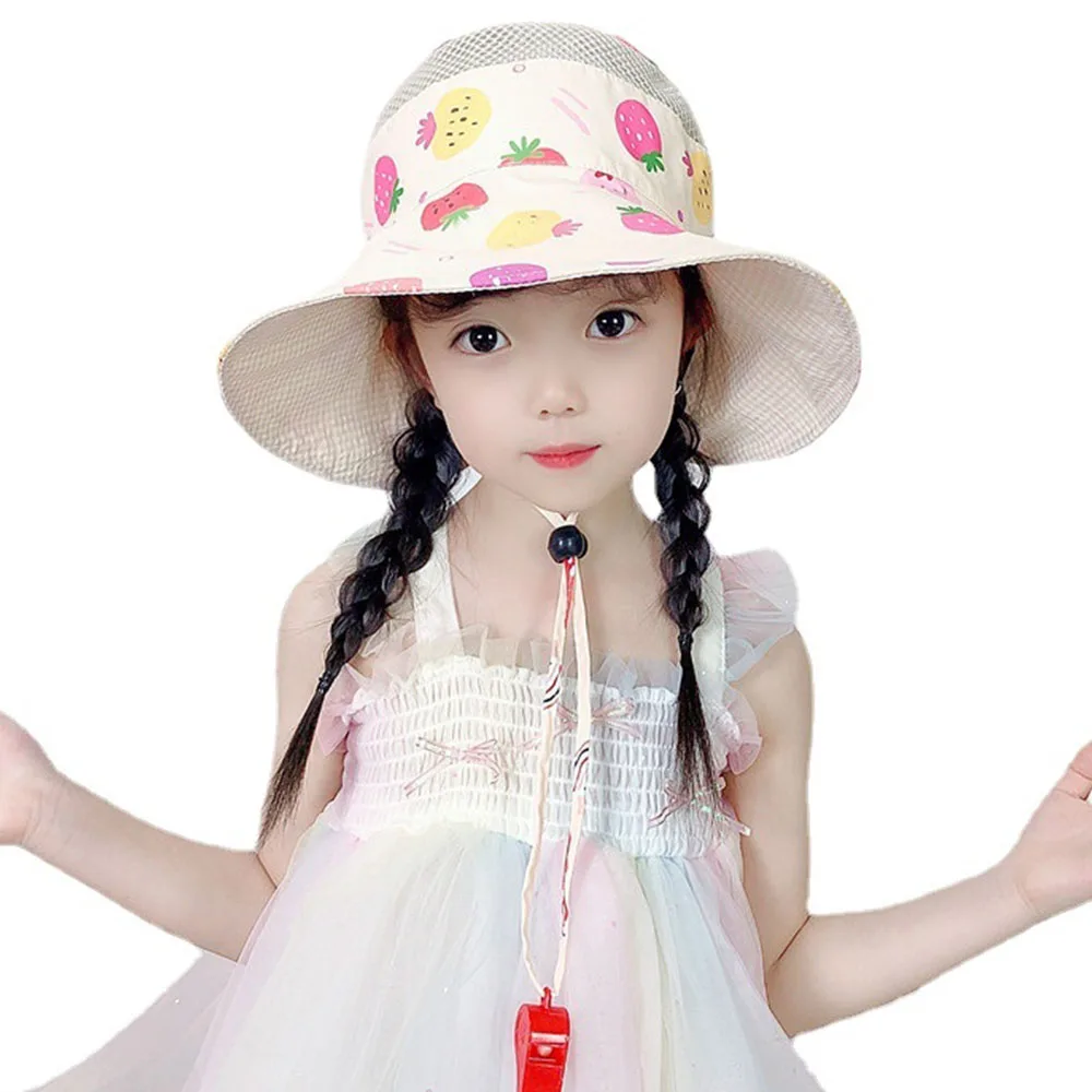 

Summer Mesh Baby Hats for Girls Sun Visor Cap Strawberry Kids Top Hat Beach Travel Baby Girl Sun Hat