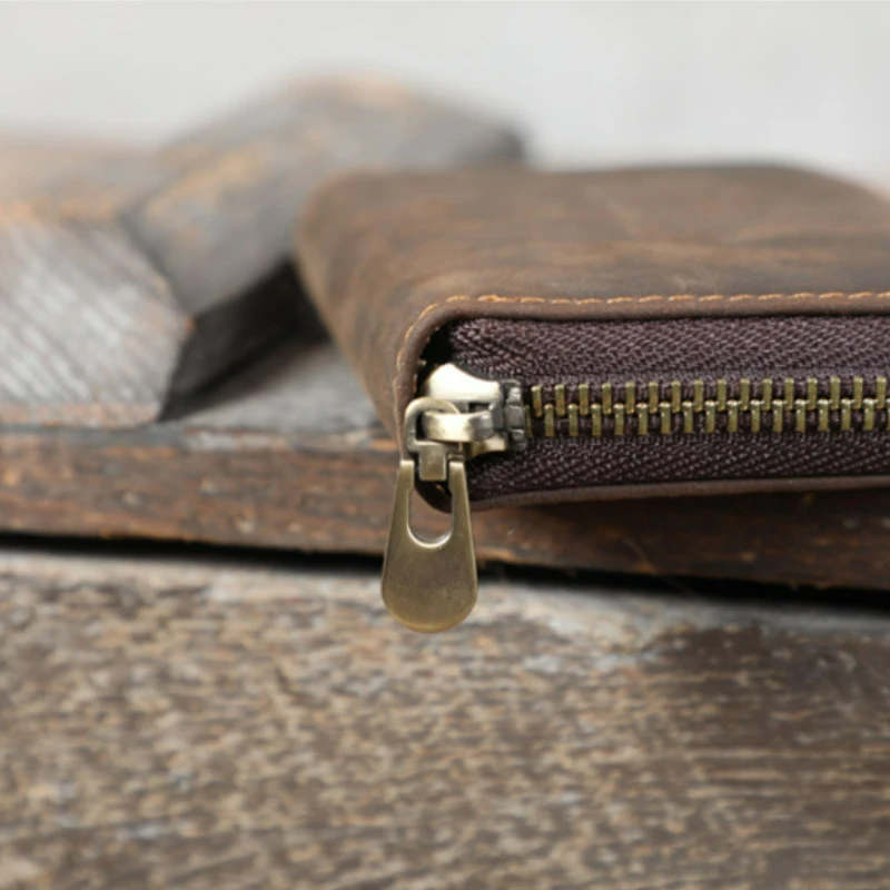 Crazy Horse Leather Organ Card Bag Head Layer Cowhide Multi-card Coin Purse Men and Women Leather Driver's License Card Bag