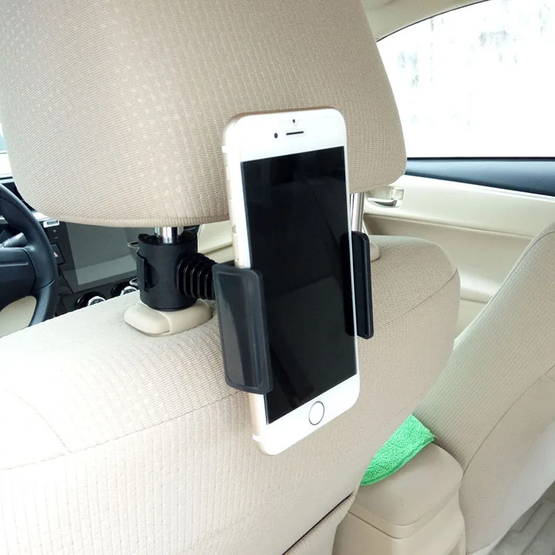 

Universal Car Headrest Lazy Phone Holder Backseat Hooks For IPhone Samsung Huawei Support Mobile Back Seat Kid Clip Stand Mount