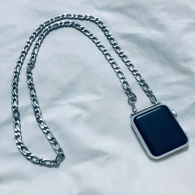 Metal Necklace Pendant For Apple Watch 45mm 44mm 42mm 38mm 41mm Compatible For iWatch Series 7 6 5 4 3 2 1 SE creativity Strap