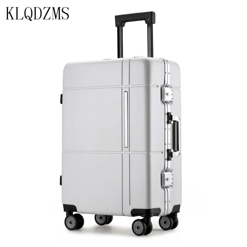 KLQDZMS Simple Solid Color PC Boarding Luggage Mute Universal Wheel Trolley Case Strong And Durable Password Box