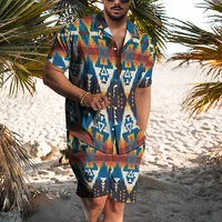 summer hawaii casual beach vacation mens top shirtshorts pants 3d brand trend harajuku print daily male two set european size
