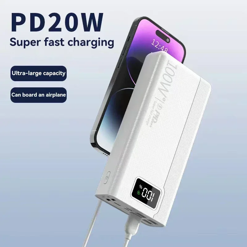 Ranwomen Power Bank 50000 мАч Сверхбыстрая зарядка аккумулятора большой емкости с цифровым
