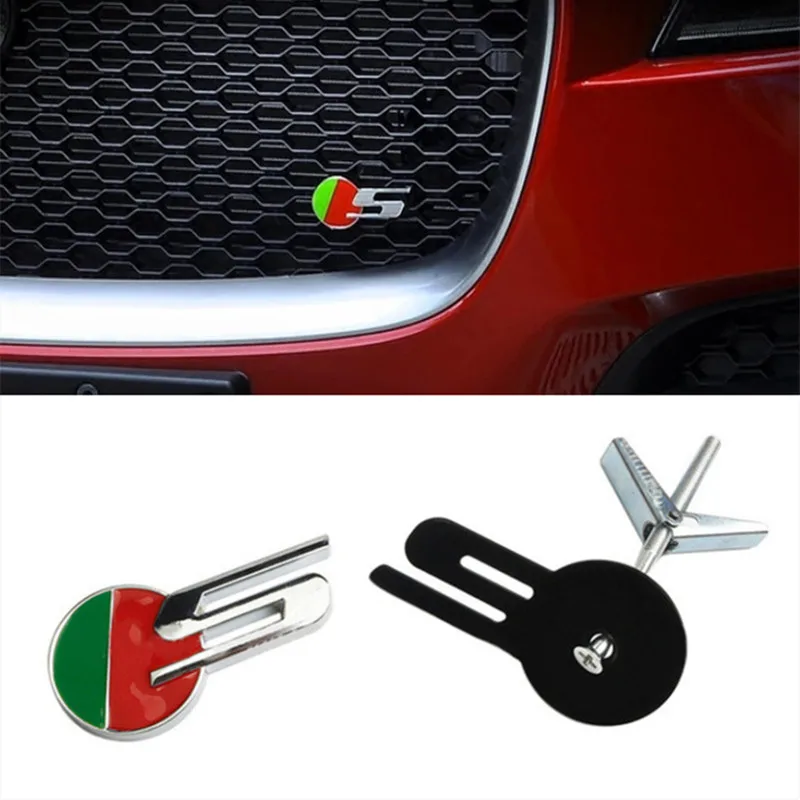 

S Зеленый Красный значок эмблема решетка логотип кронштейн для Jaguar XF XE XJL багажник автостайлинг установка спортивный автомобиль Высокая про...