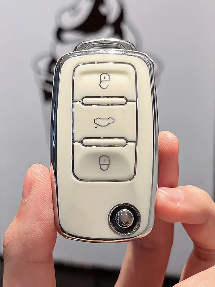 

Автомобильный флип-чехол из ТПУ для VW Volkswagen Polo Golf Passat Beetle Tiguan Skoda Octavia Kodiaq Seat Leon Altea без ключа
