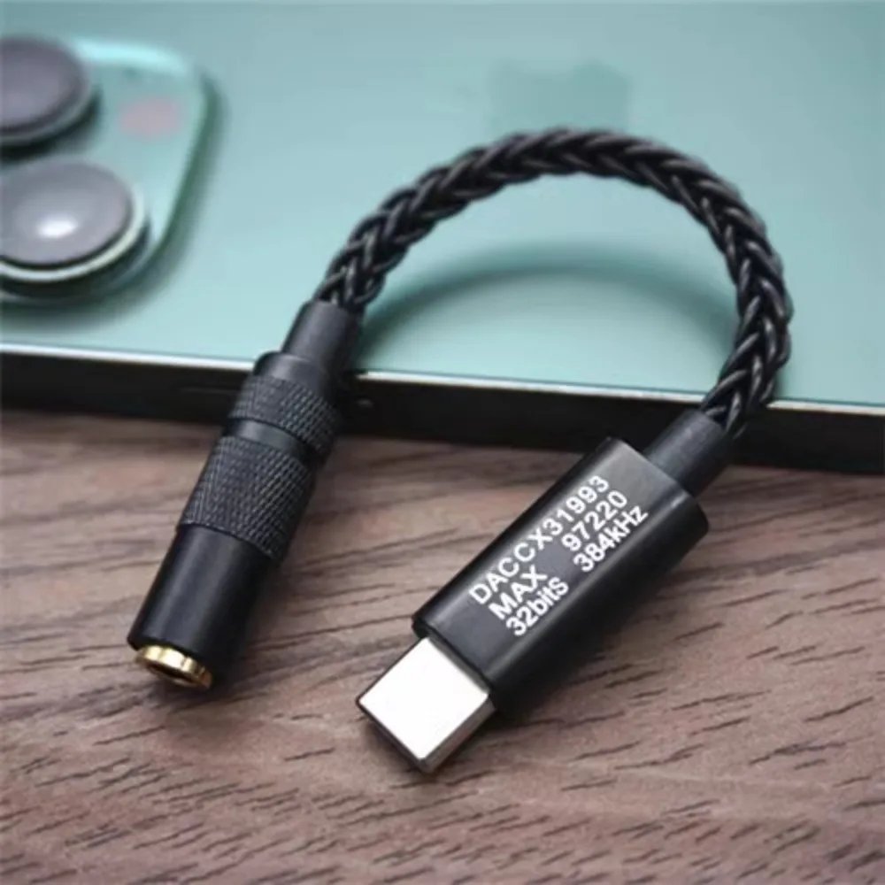 Фото Черный цифровой аудиоусилитель CX31993 + MAX97220 двойной чип Type-c-3,5 мм AMP Hi-Fi аудио адаптер PCM 32 бит/384 кГц ЦАП для наушников №3