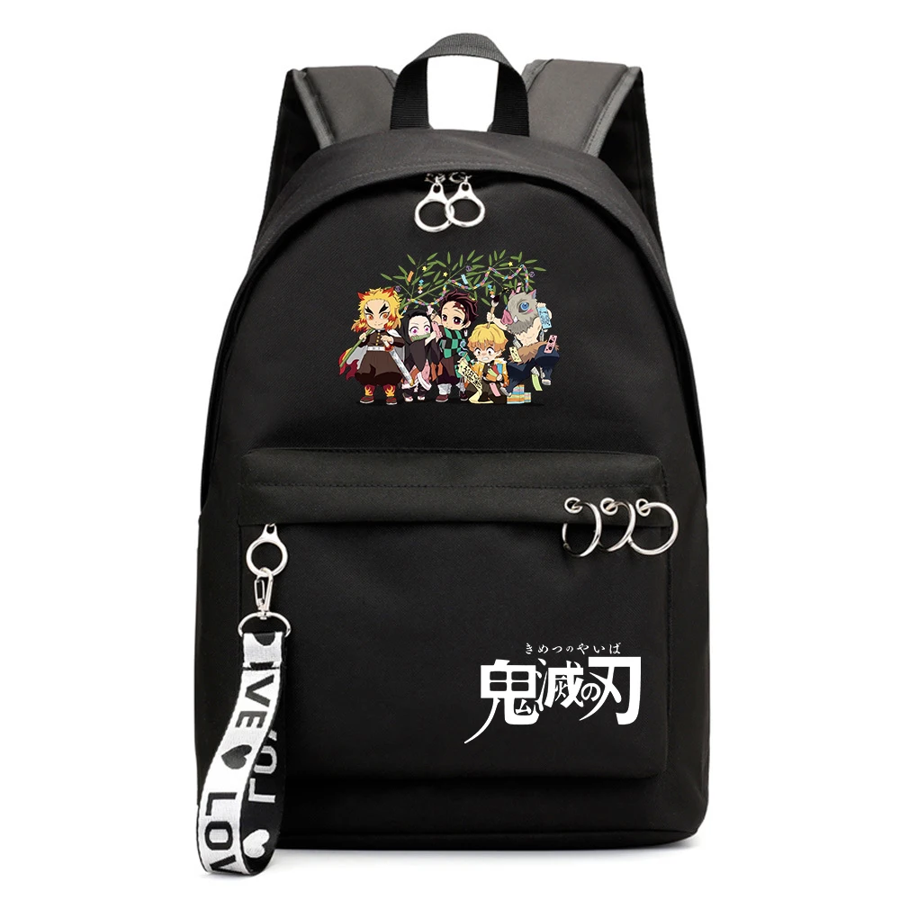 

Anime Demon Slayer Knapsack Boys Girls Schoolbag Packsack Zip Backpack Shoulders Fashion Laptop Bag Teenger Student Bookbag Gift