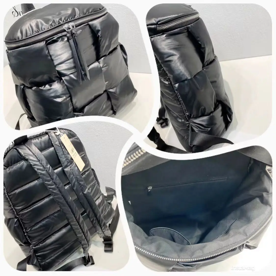 Fashion Trend Cotton Padded Jacket Space Cotton Air Bag Shoulders Down Quilted School Bag Casual Simple Big Backpack 2022 Winter