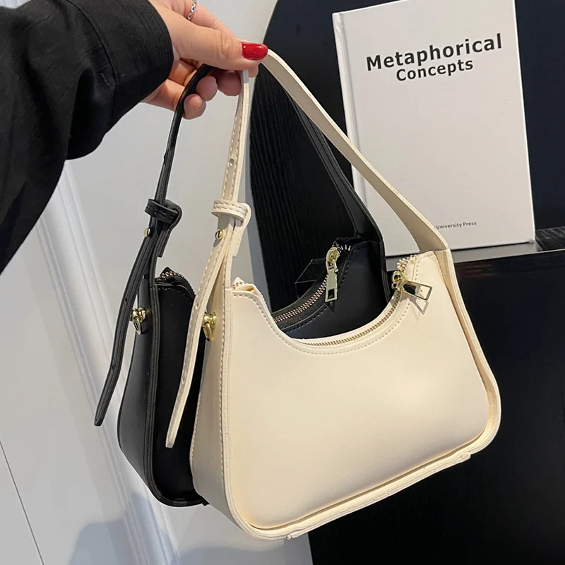

Korean Version Solid Color Simple Shoulder Bag Designer Brand Handbags Ladies High-quality Armpit Bags Fashion Hobos Bag Sac New
