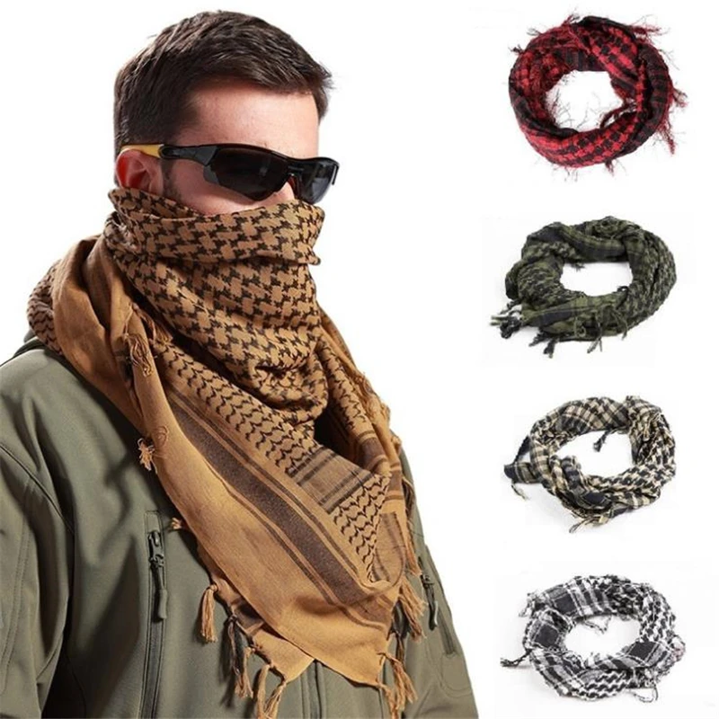 

2023 New Fashion Mens Lightweight Square Outdoor Shawl Military Arab Tactical Desert Army Shemagh KeffIyeh Arafat Scarf Fashion