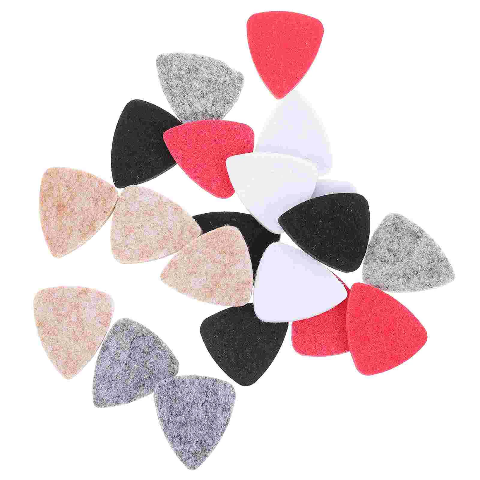 

20 Pcs Guitar Felt Picks Ukulele Plectrum Metal Music Instrument Professional Replacement Thumb Musical Parts Stringed