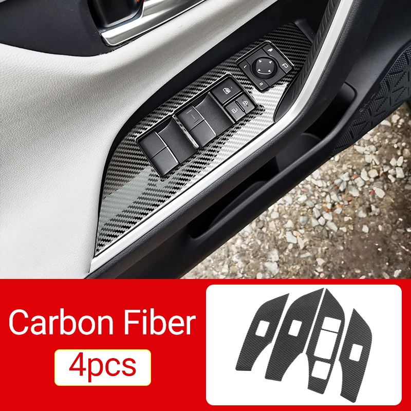 

Нержавеющая дверь автомобиля, подлокотник, панель, переключатель окна, кнопки подъема, чехлы, наклейки для Toyota RAV4 XA50 2019-2021 2022 2023 2024