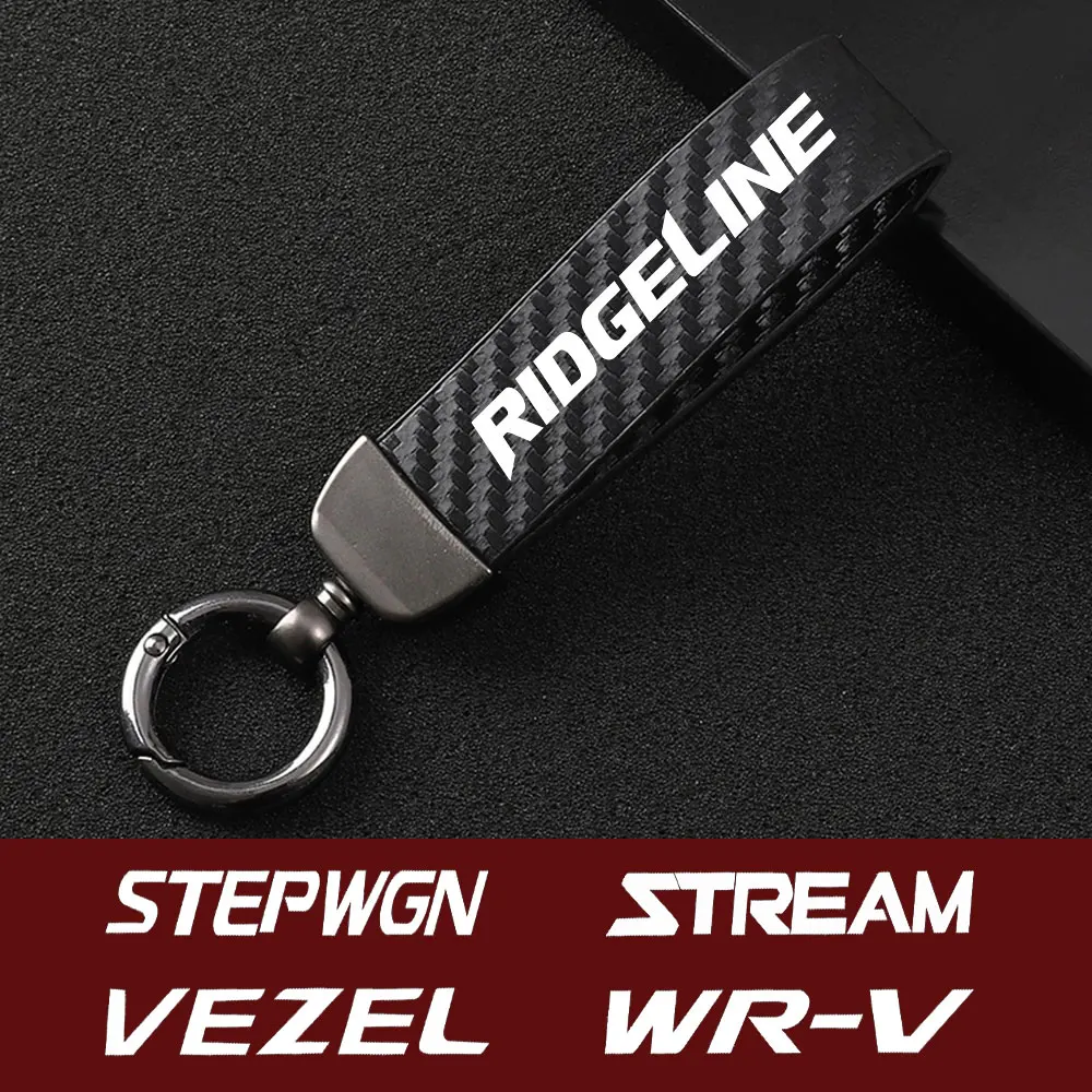 

Car Key Chain Carbon Fiber Belt Buckle For Honda Ridgeline RR Stream Type R Vezel Vtec VTi WR-V mugen Anti-loss Durable Key Rope