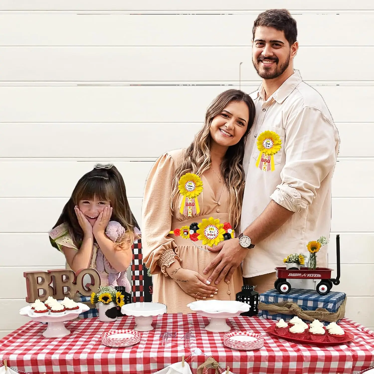 Барбекю детский душ пояс для беременных Цветочный Пояс живота и мамы корсажа