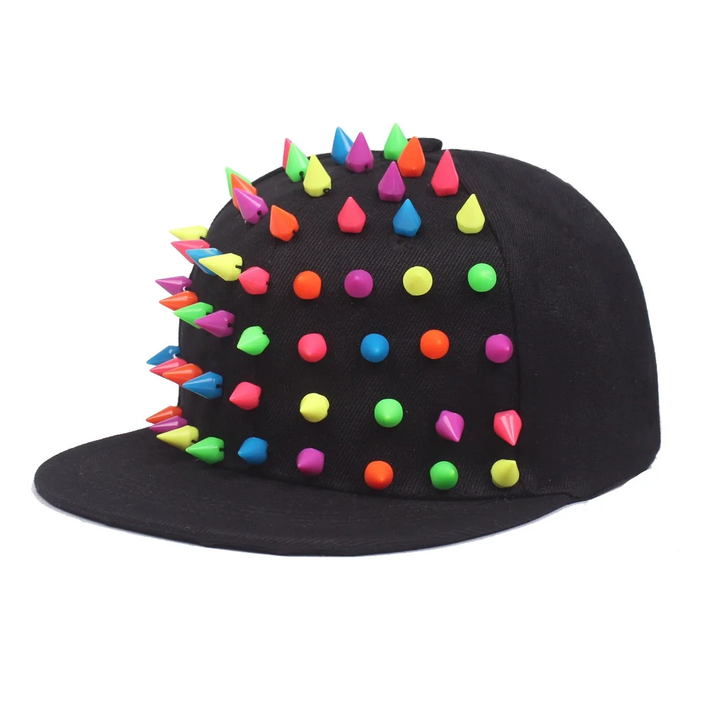 

Street Style Punk Rivet hip hop Hat Men Spike Studded Baseball Cap Cool Hip Hop Hedgehog Jazz Snapback hat