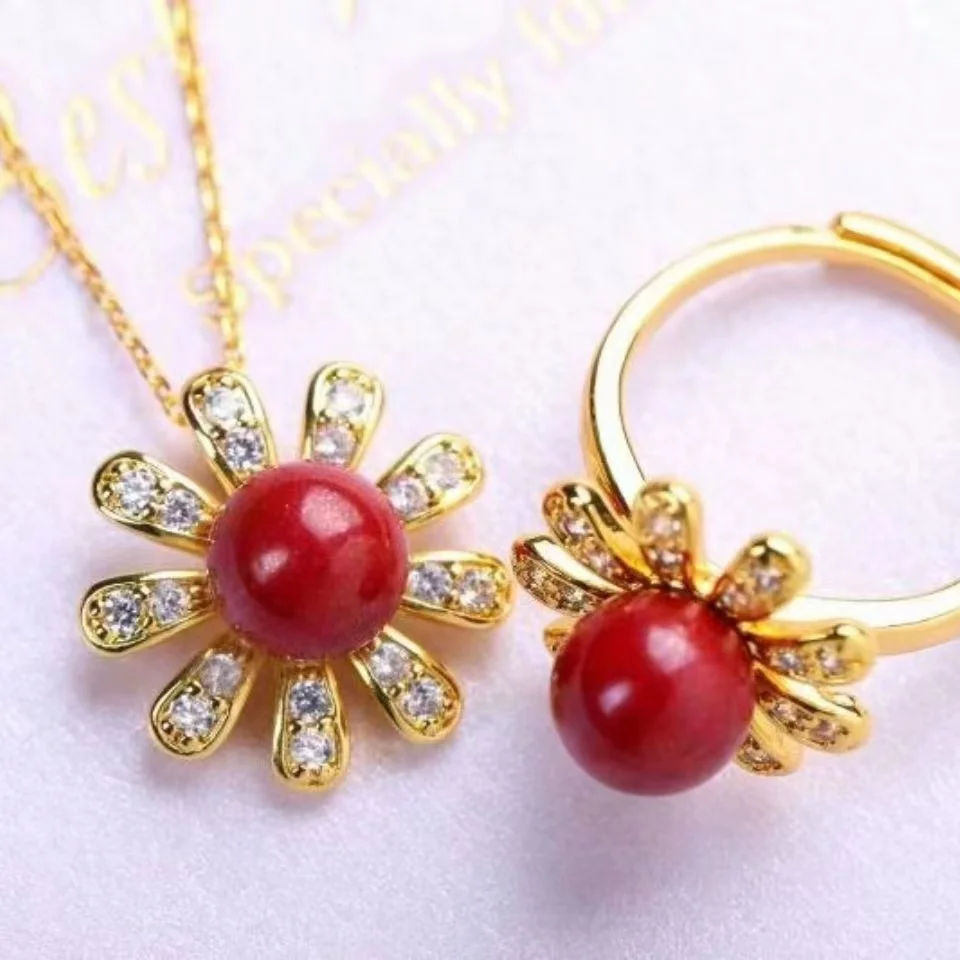 

Модные ювелирные изделия, модные ювелирные изделия, ожерелье из драгоценного камня Vermilion, бесплатная доставка