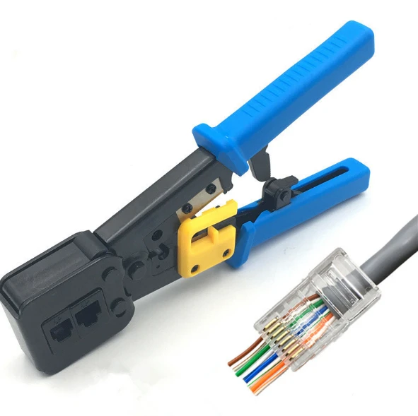 

Factory price Pass through Crimp Tool RJ11 RJ12 RJ45 hand cable crimping tool