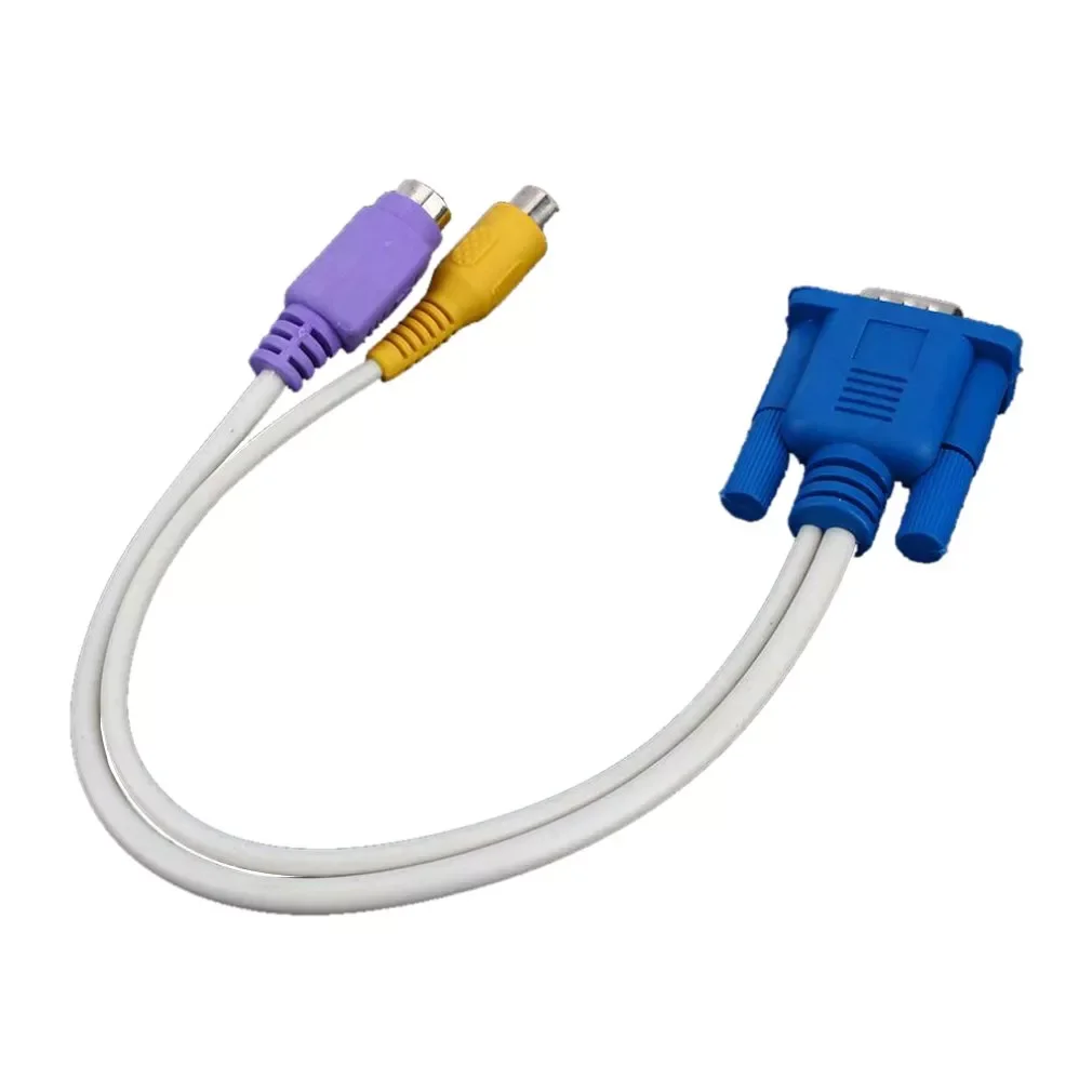 

1pcs 15Pin PC VGA SVGA TO S-Video RCA Composite AV TV Out Converter Adapter Cable