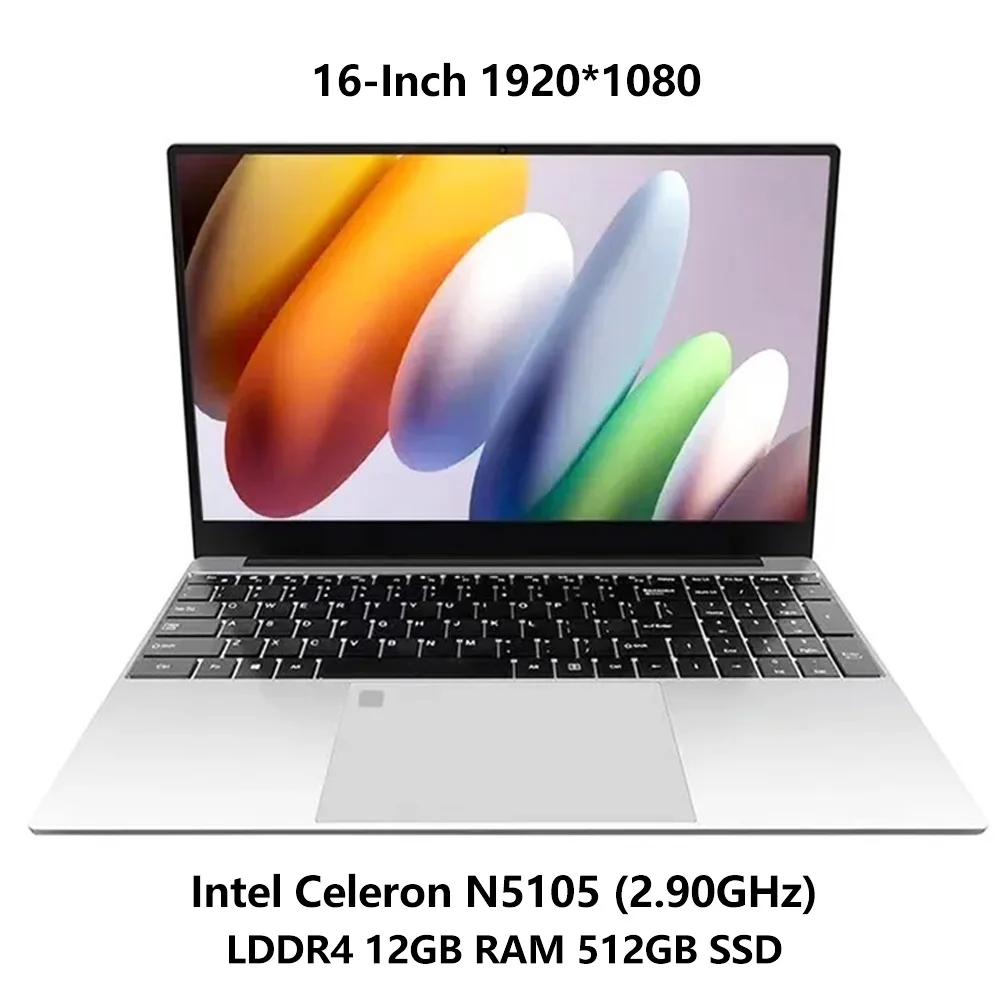 

IKIA Laptops Powerful Gaming Laptop with Celeron N5105 2.0 GHz Processor, 16 Inch IPS Display, 16GB RAM, and 512GB SSD