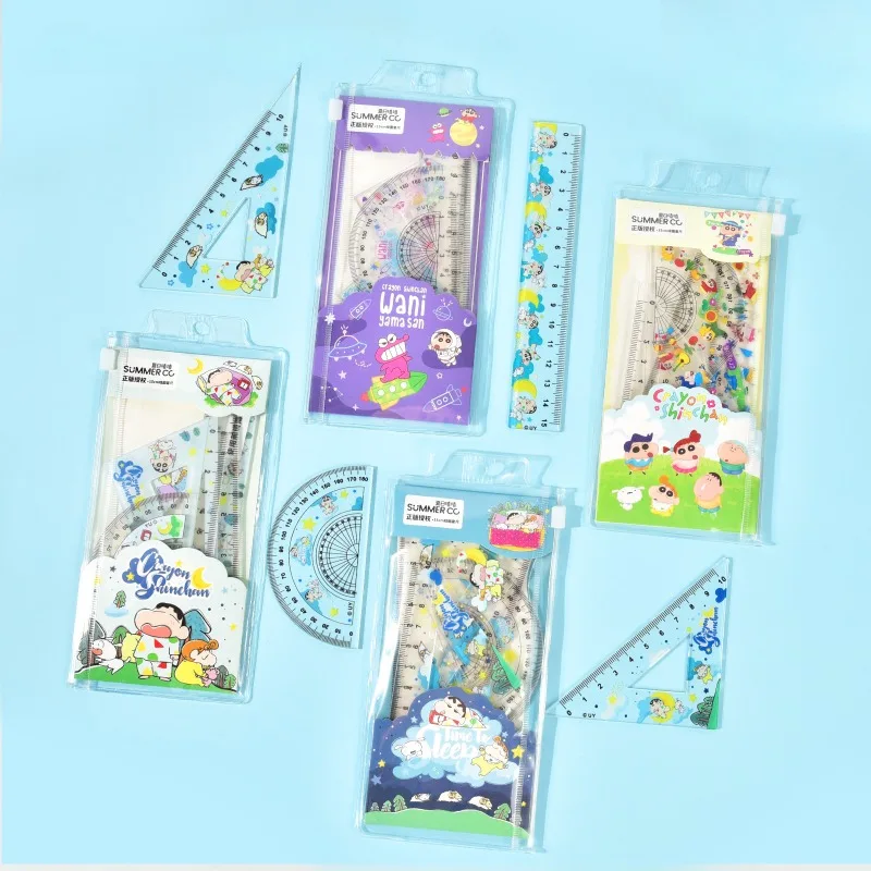 4 шт. наборы математических линеек с карандашами Shin-chan канцелярские