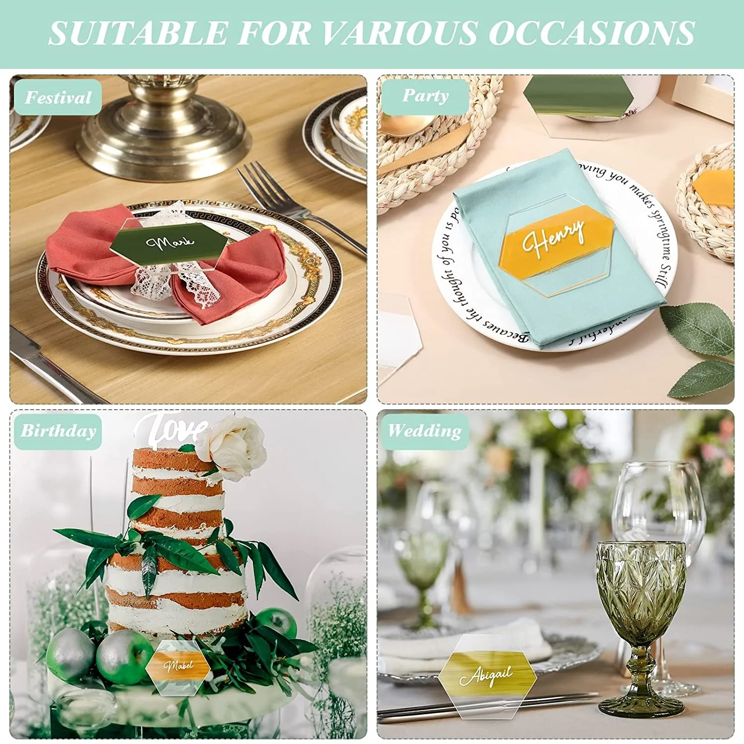 Прозрачная акриловая визитница для свадьбы банкета пустые шестигранные