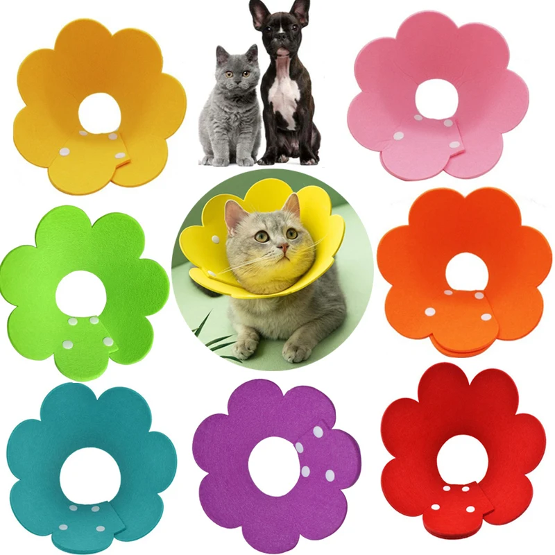 

Flower Shaped Cat Recovery Collar Elizabethan Collar Wound Healing Protective Cone For Kitten Puppy Dog