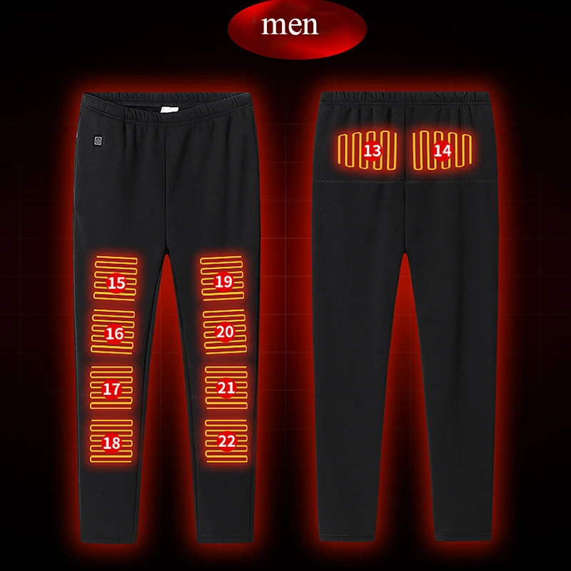 HOT Trousers Thermal Long USB Heated Underwear Pants Leggings Tops Solid Color Safe Winter Warmer Body Breathable Underpants