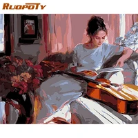 ruopoty oil painting by numbers kits for adults children cello girl paint by number 40x50cm framed unique gift home decoration