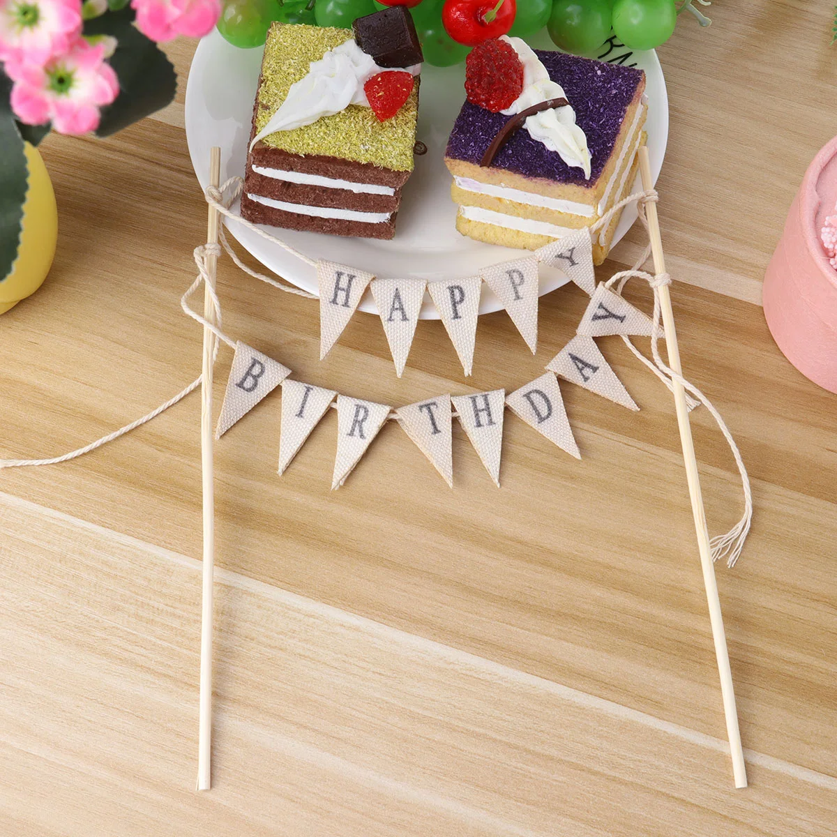 

1 Pc Banner Toppers Birthday Garland Cupcake Topper Cake Picks Muffin Toppers Cupcake Toppers Wedding Banner Cake Decoration