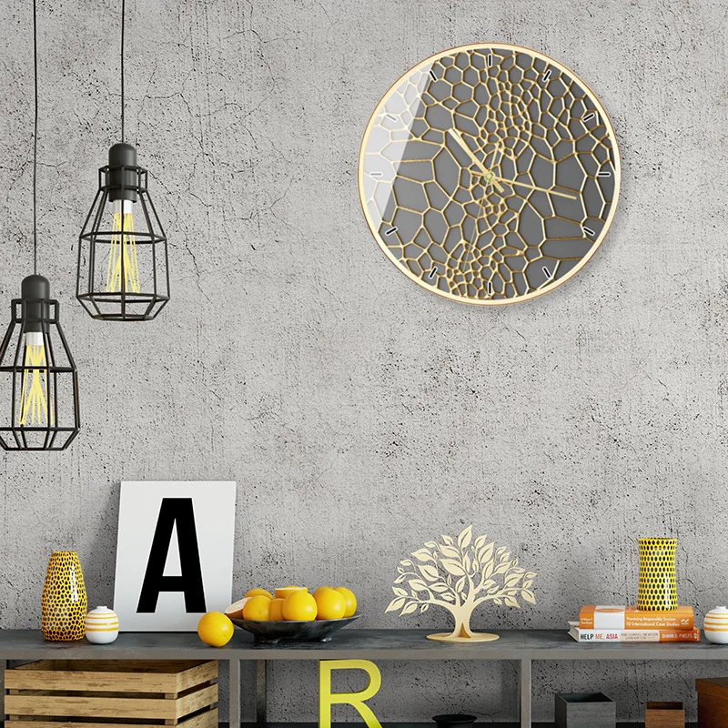 Золотые настенные часы для гостиной скандинавские индивидуальные бесшумные