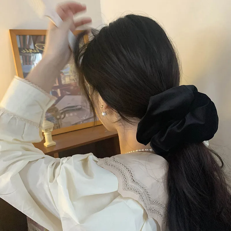 

Women Super Oversized Velvet Hair Band Solid Scrunchies Soft Flannel Elastic Large Intestine Hair Ties Ponytail Holder Hair Rope