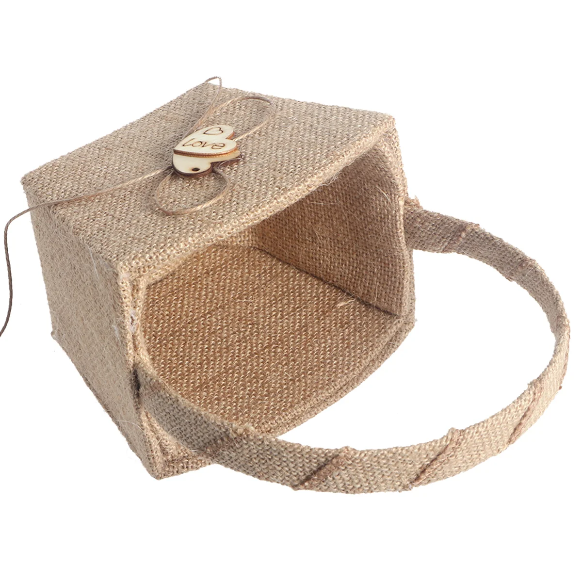 

Flower Basket Girl Weddingburlap Baskets Rustic Weddings Buralphandle Vintagestorage Gift Candy Heart Decor Flowers Double Girls